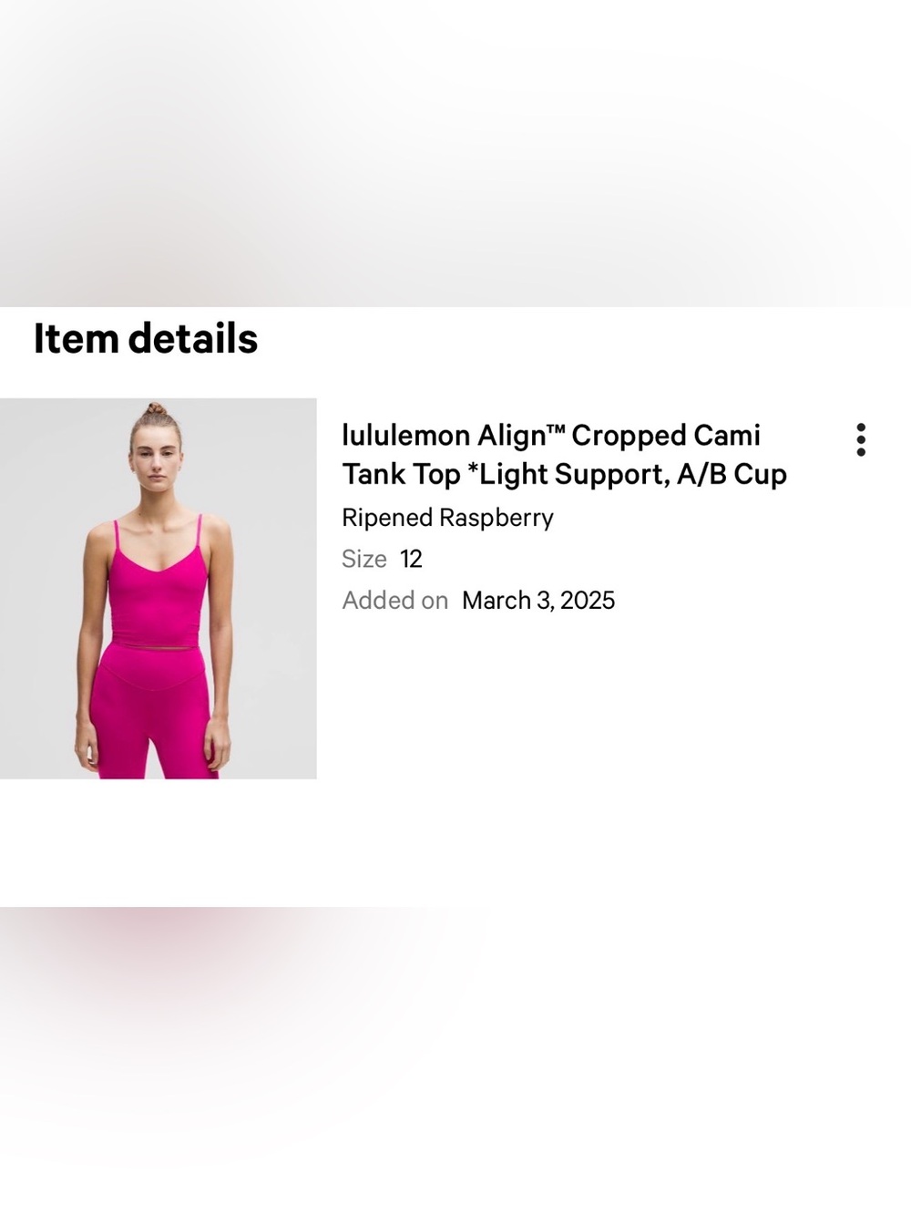 lululemon Align Cropped Cami Tank Top - Ripened Raspberry